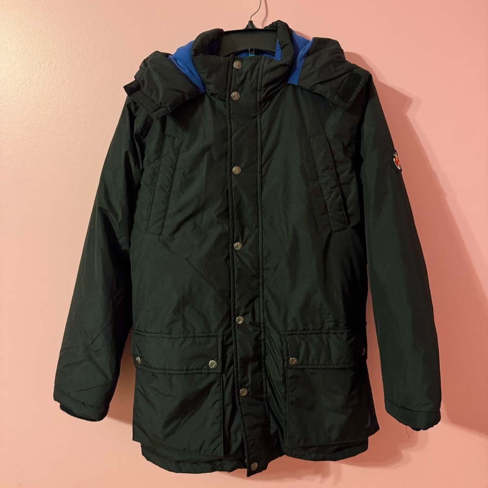 Nautica Black and Blue Fleece-Lined Jacket